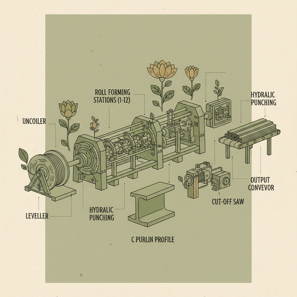 c purlin roll forming machine factory