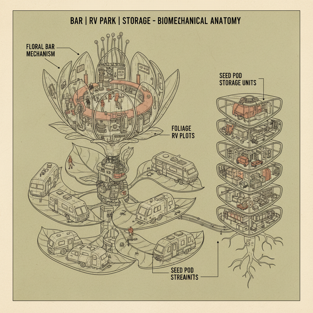 a bar a rv park & storage facility