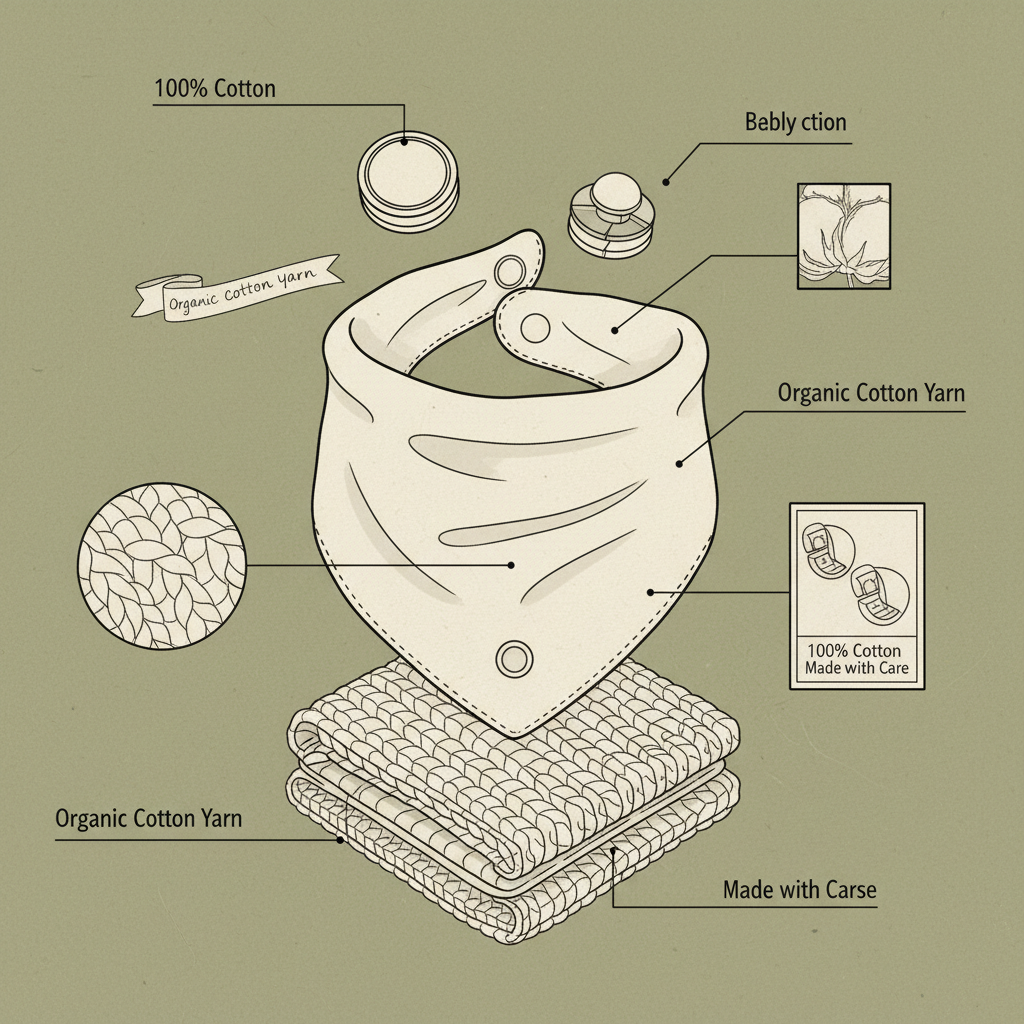 High Quality 100 cotton knitted baby bandana bib for Ultimate Comfort and Safety